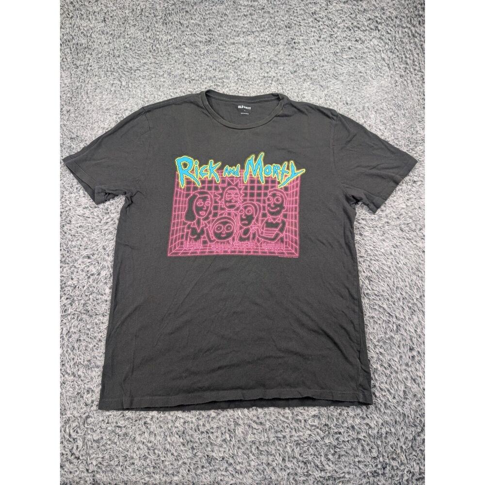Rick & Morty Shirt Men Large Gray Adult Swim Cartoon Graphic Tee Short Sleeve